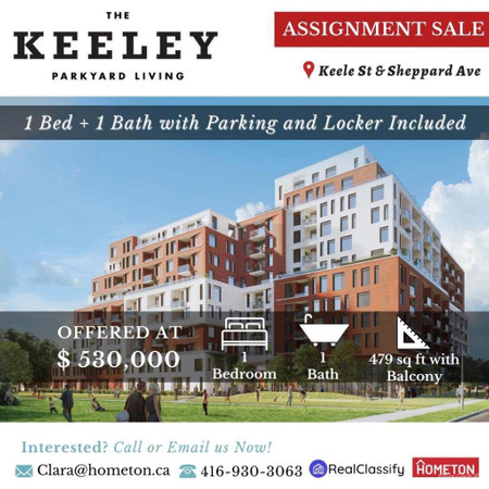 Assignment Sale The Keeley Parkyard Living Condos Keele St & Sheppard Ave, Toronto, ON M3M2H4 Photo 1